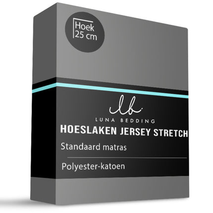 Luna Bedding Hoeslaken - Jersey Stretch - Antraciet