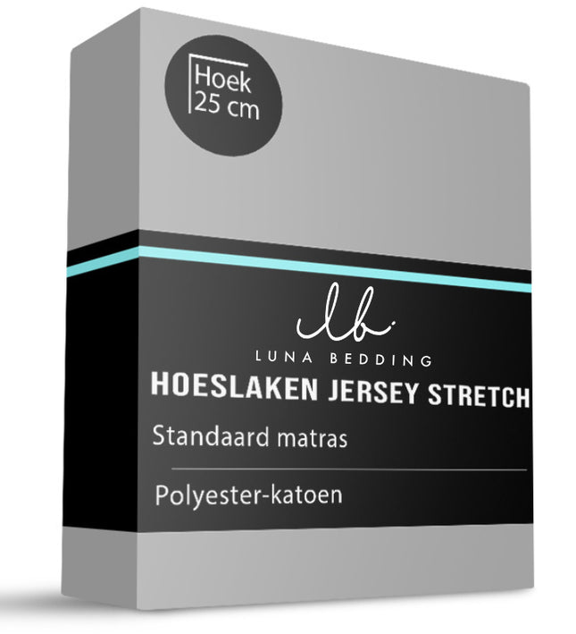 Luna Bedding Hoeslaken - Jersey Stretch - Grijs