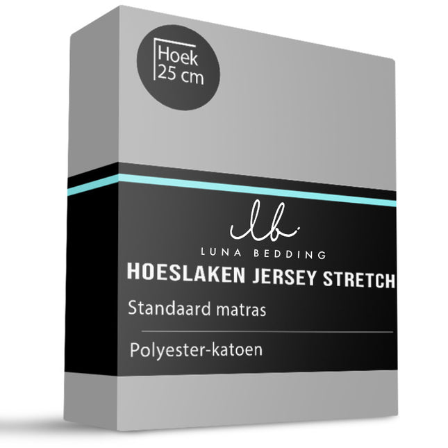 Luna Bedding Hoeslaken - Jersey Stretch - Grijs