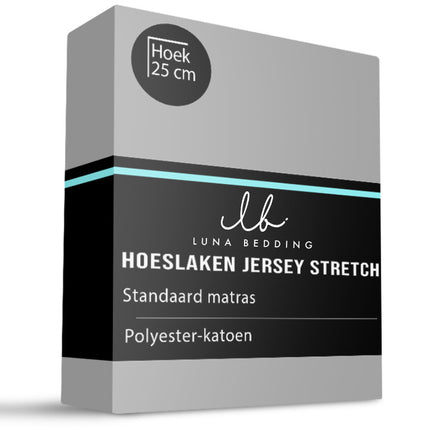 Luna Bedding Hoeslaken - Jersey Stretch - Grijs