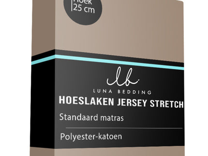 Luna Bedding Hoeslaken - Jersey Stretch - Taupe