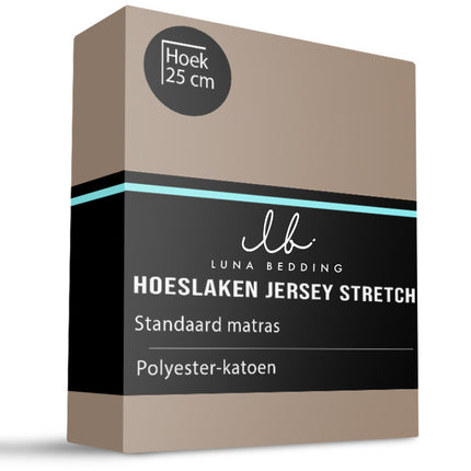 Luna Bedding Hoeslaken - Jersey Stretch - Taupe