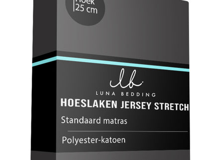 Luna Bedding Hoeslaken - Jersey Stretch - Zwart