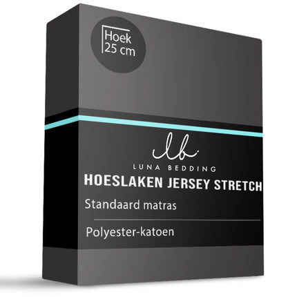 Luna Bedding Hoeslaken - Jersey Stretch - Zwart