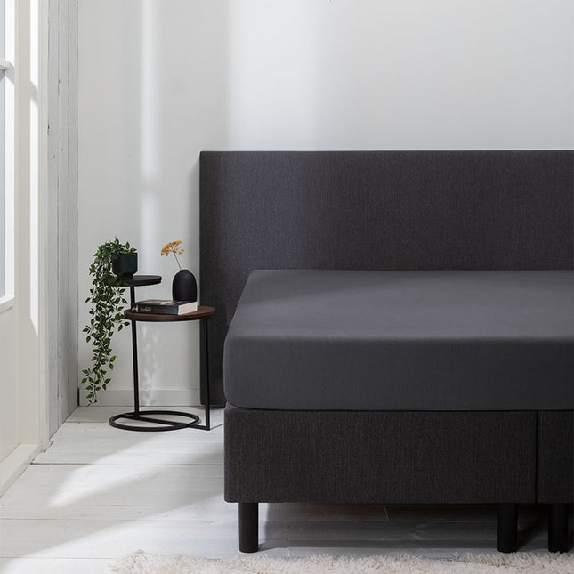 Luna Bedding Hoeslaken Luna Stretch - 2-PACK - Antraciet - 140 x 200 cm