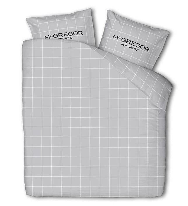 McGregor Dekbedovertrek McGregor - Katoen-Flanel - Gray Grid.