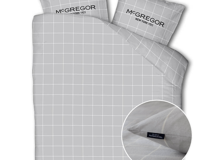 McGregor Dekbedovertrek McGregor - Katoen-Flanel - Gray Grid.