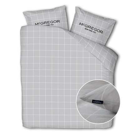 McGregor Dekbedovertrek McGregor - Katoen-Flanel - Gray Grid.