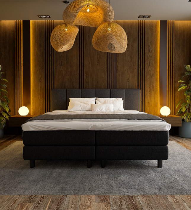 Boxspring Hotel - Wide - Zwart