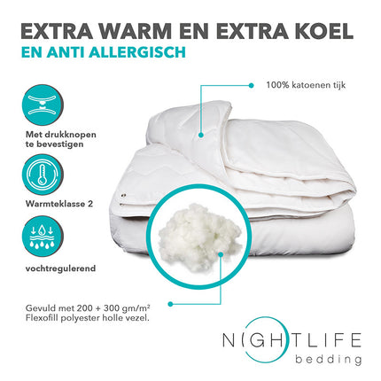Nightlife Dekbed Katoen - Comfort - 4 Seizoenen