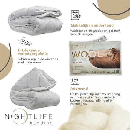 Nightlife Dekbed Natural Wol - All Season