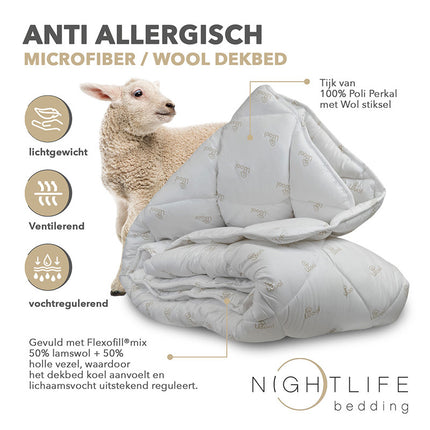 Nightlife Dekbed Natural Wol - All Season