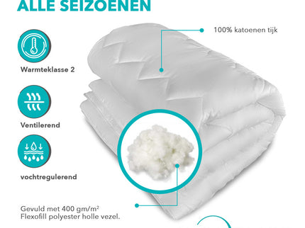 Dekbed Percale Katoen - Comfort - All Season