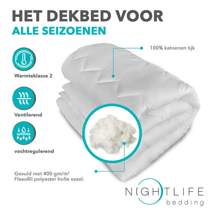 Dekbed Percale Katoen - Comfort - All Season