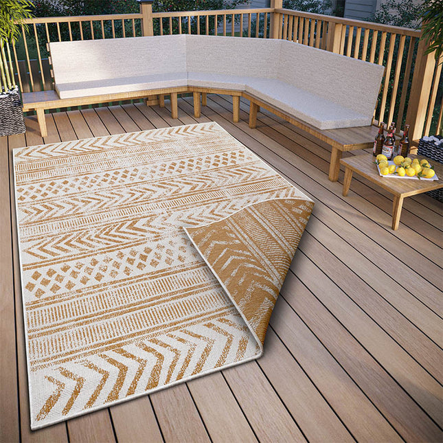 NORTHRUGS Buitenkleed Tapestry - Beige / Wit