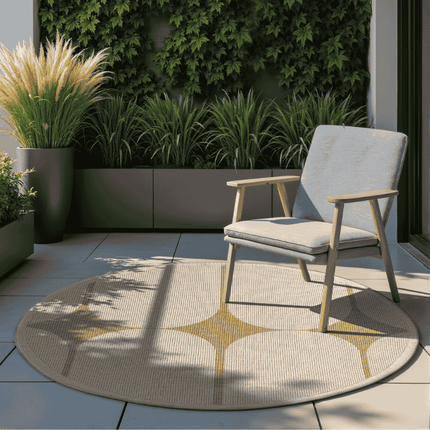 NORTHRUGS Dubbelzijdig Buitenkleed Bowen Rond - Creme/Beige