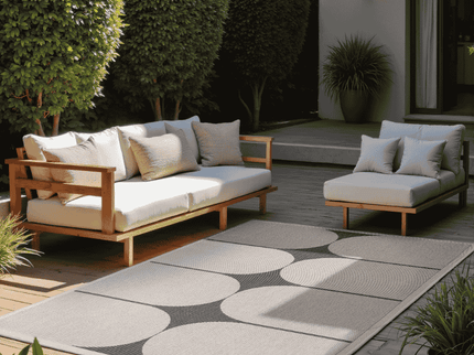 NORTHRUGS Dubbelzijdig Buitenkleed Bowen - Zwart / Wit