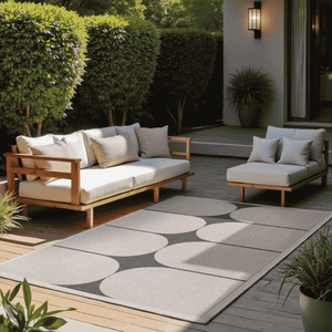NORTHRUGS Dubbelzijdig Buitenkleed Bowen - Zwart / Wit