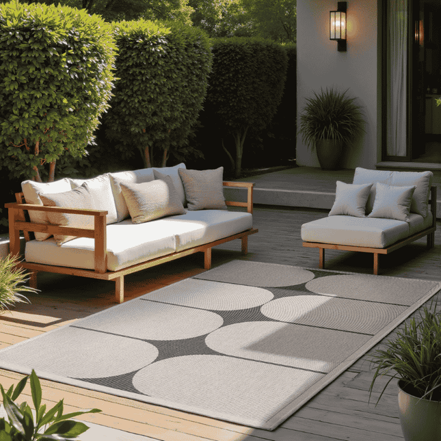 NORTHRUGS Dubbelzijdig Buitenkleed Bowen - Zwart / Wit