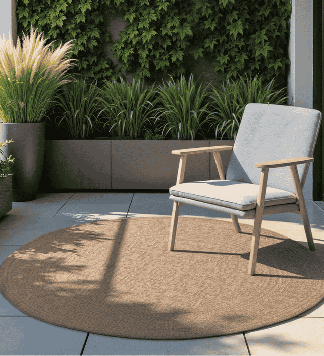 NORTHRUGS Dubbelzijdig Buitenkleed Kona Rond - Beige