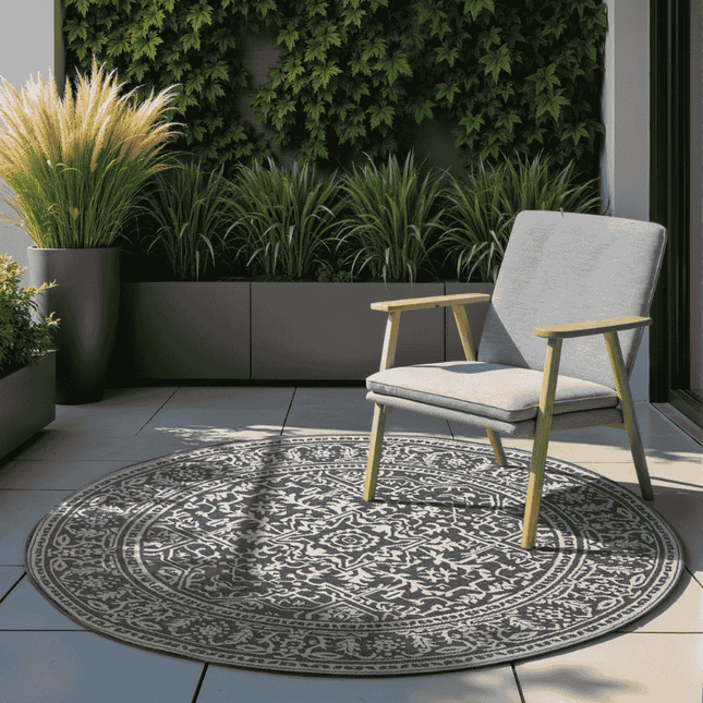 NORTHRUGS Dubbelzijdig Buitenkleed Kona Rond - Zwart