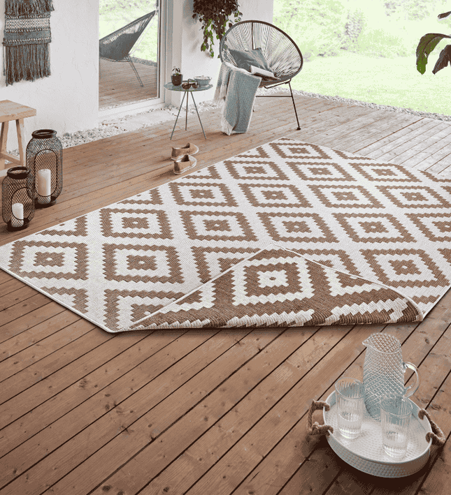 NORTHRUGS Dubbelzijdig Buitenkleed Malta - Beige/Creme