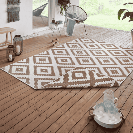 NORTHRUGS Dubbelzijdig Buitenkleed Malta - Beige/Creme