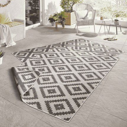 NORTHRUGS Dubbelzijdig Buitenkleed Malta - Grijs/Creme
