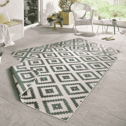 NORTHRUGS Dubbelzijdig Buitenkleed Malta - Groen/Creme