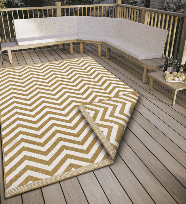 NORTHRUGS Dubbelzijdig Buitenkleed Palma - Beige/Wit