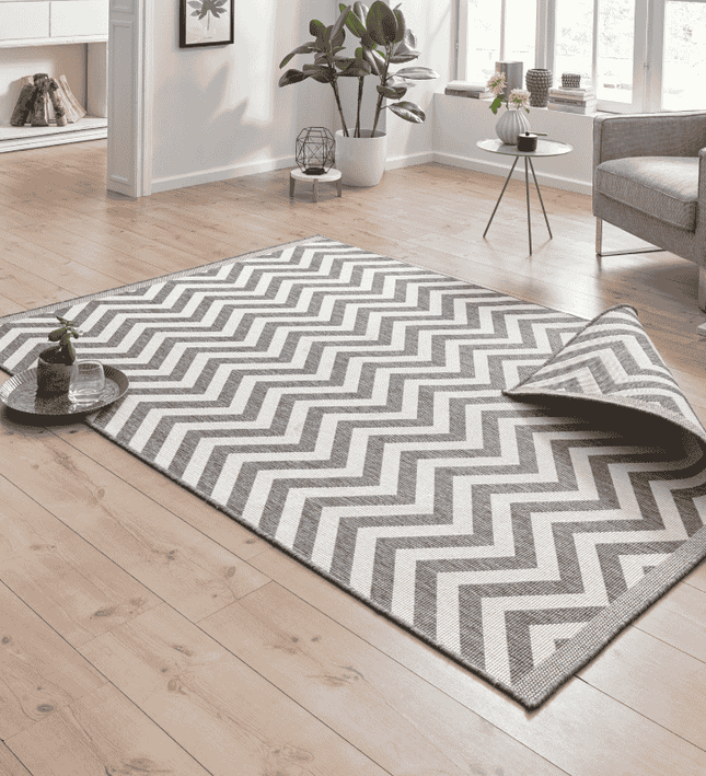 NORTHRUGS Dubbelzijdig Buitenkleed Palma - Grijs/Creme