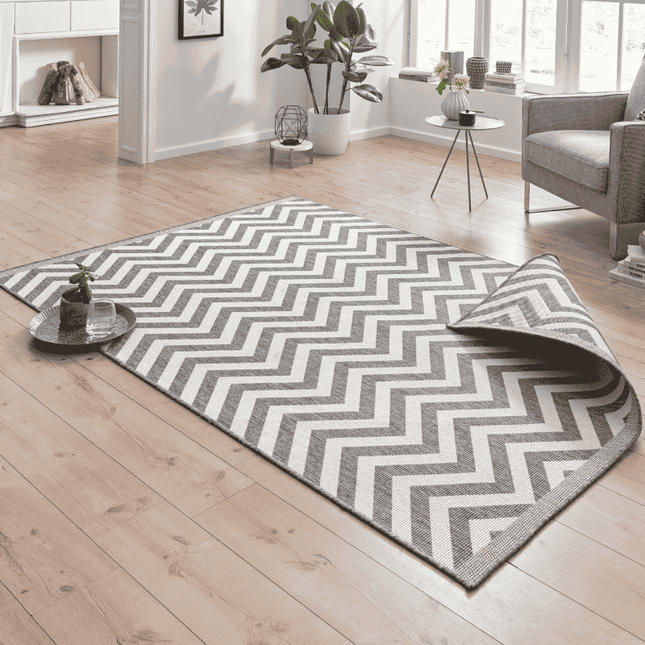 NORTHRUGS Dubbelzijdig Buitenkleed Palma - Grijs/Creme