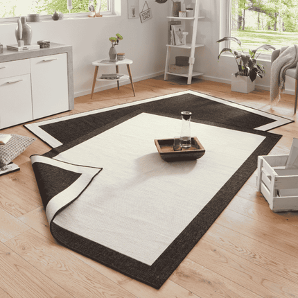 NORTHRUGS Dubbelzijdig Buitenkleed Panama - Zwart/Creme