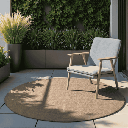 NORTHRUGS Dubbelzijdig Buitenkleed Rosel Rond - Beige