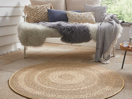 NORTHRUGS Jute Buitenkleed Woods - Rond - Beige