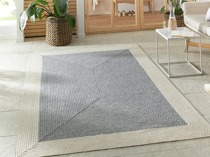 NORTHRUGS Jute Vloerkleed Braids - Grijs/Creme