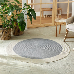 NORTHRUGS Jute Vloerkleed Braids - Rond - Grijs/Creme