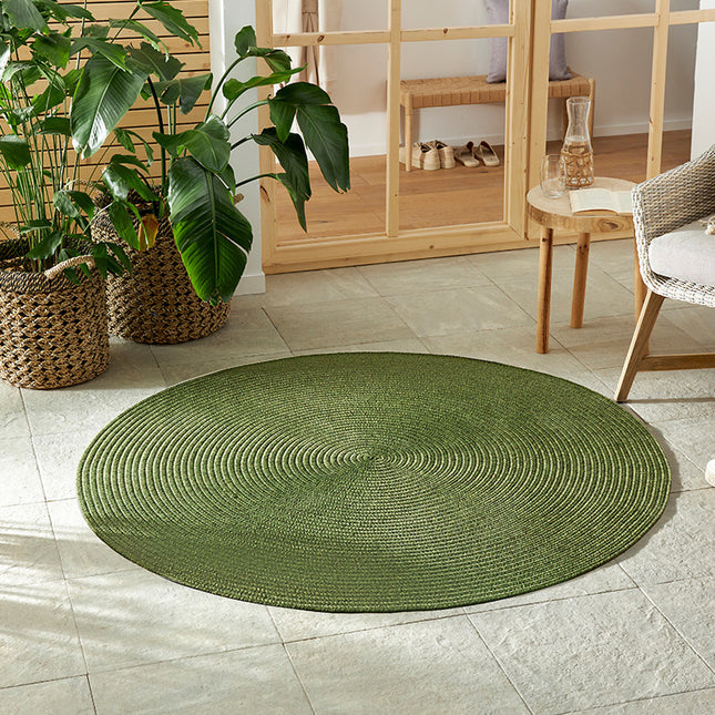 NORTHRUGS Jute Vloerkleed Braids - Rond - Groen