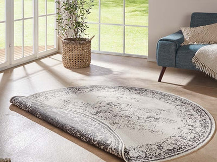 NORTHRUGS Twin Supreme Dubbelzijdig Rond Vloerkleed Borbon - Grijs