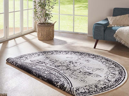 NORTHRUGS Twin Supreme Dubbelzijdig Rond Vloerkleed Borbon - Zwart