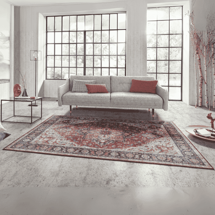 Nouristan Vintage Vloerkleed Anthea - Rood/Blauw