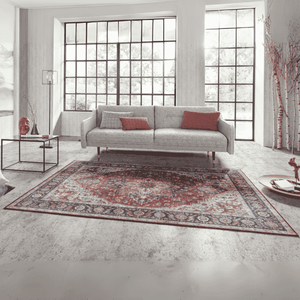 Nouristan Vintage Vloerkleed Anthea - Rood/Blauw