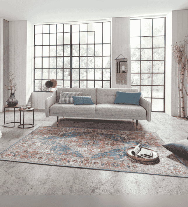 Nouristan Vintage Vloerkleed Sylla - Blauw/Meerkleurig