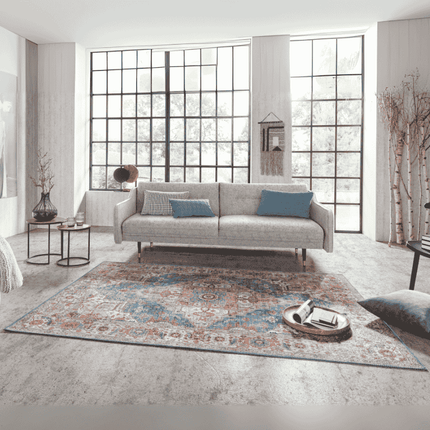 Nouristan Vintage Vloerkleed Sylla - Blauw/Meerkleurig