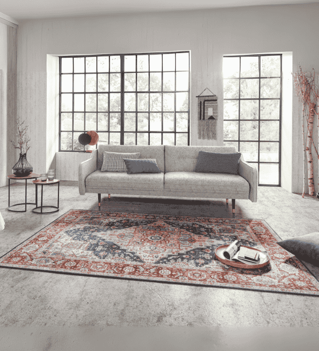 Nouristan Vintage Vloerkleed Sylla - Rood/Blauw