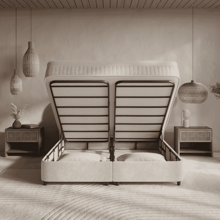 Boxspring met Opbergruimte - Arcus - Off-White