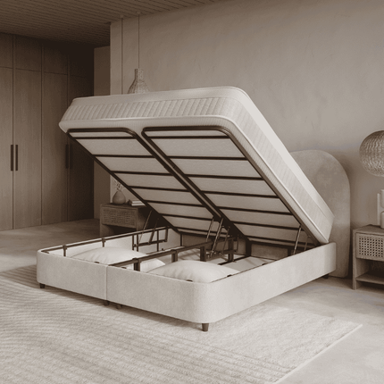 Boxspring met Opbergruimte - Arcus - Off-White