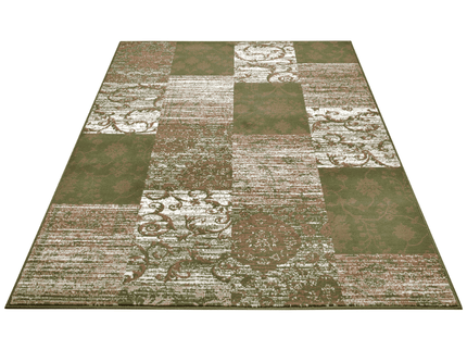 Vloerkleed Bloques - Groen/Crème