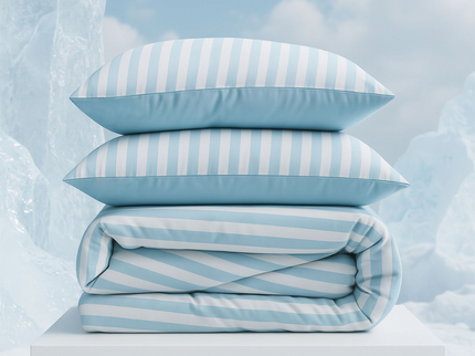 Dekbedovertrek Cooling - Blauw/Wit