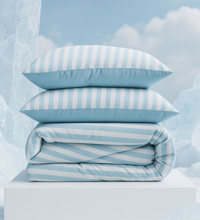 Dekbedovertrek Cooling - Blauw/Wit